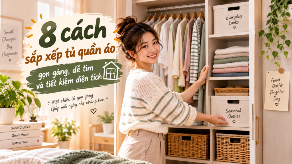 8 cách sắp xếp tủ quần áo gọn gàng, dễ tìm và tiết kiệm diện tích 8 cách sắp xếp tủ quần áo gọn gàng và tiết kiệm diện tích