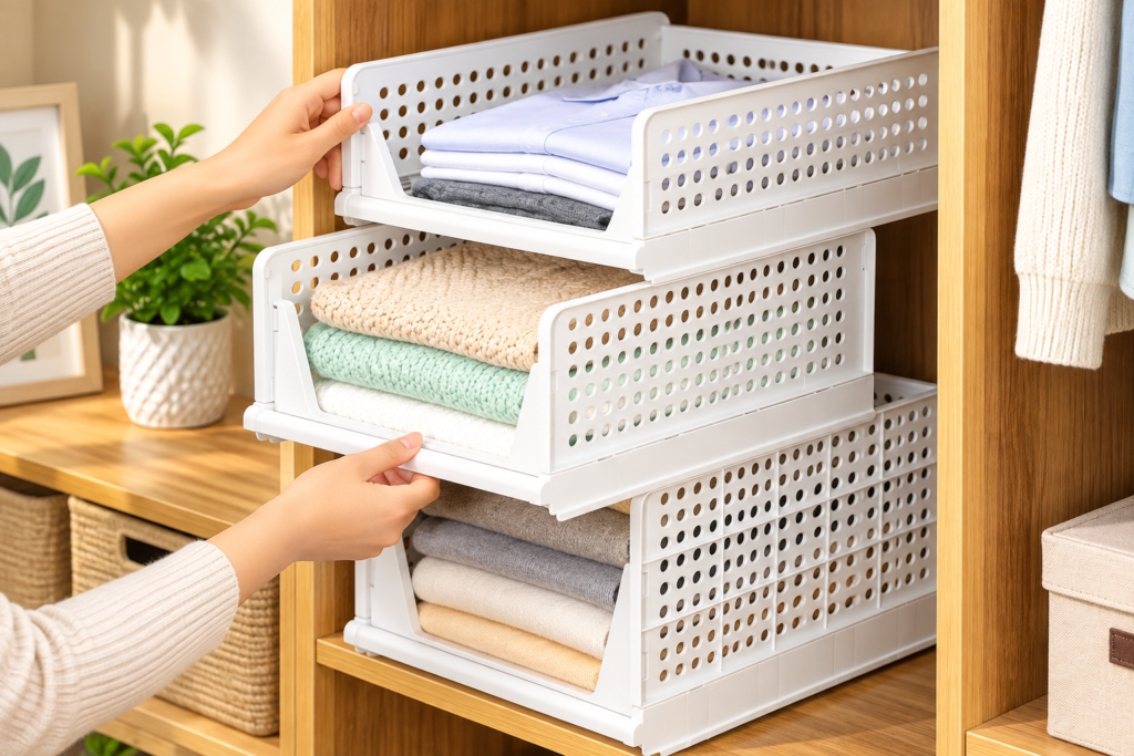 10 mẹo giúp nhà gọn gàng và dễ sống hơn Kệ Ngăn Kéo Nhựa Phân Chia Tủ Quần Áo