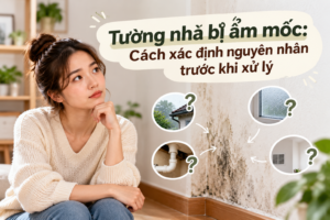 Tường nhà bị ẩm mốc và cách xác định nguyên nhân trước khi xử lý