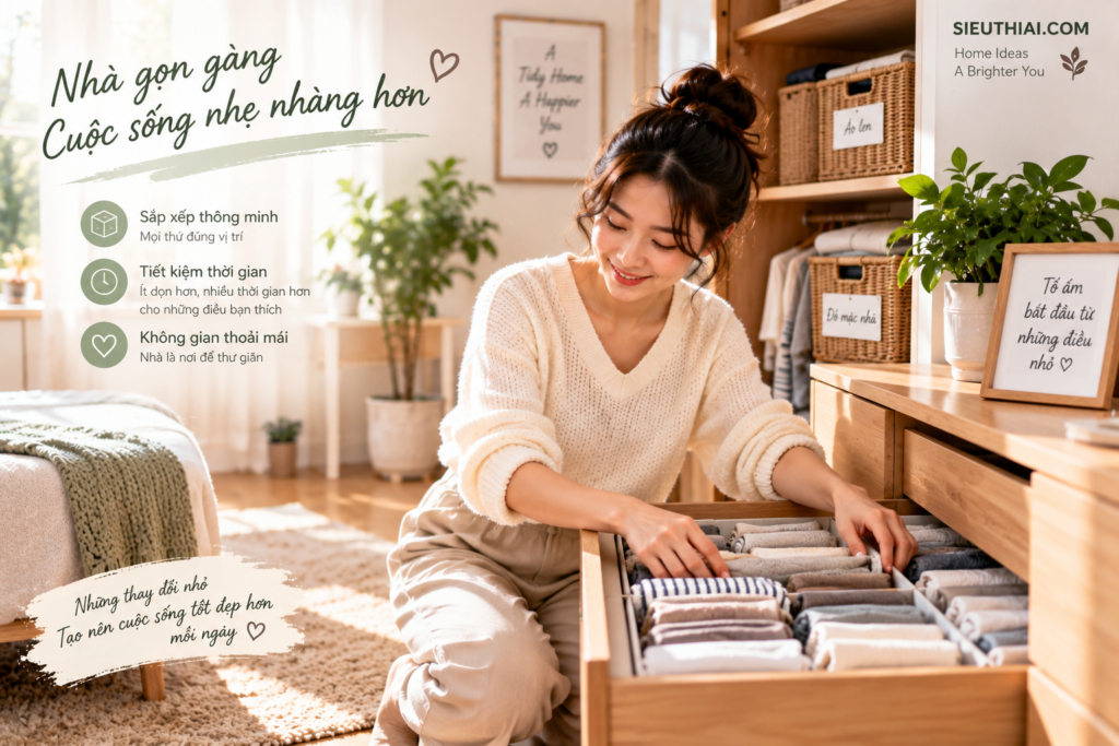 10 mẹo giúp nhà gọn gàng và dễ sống hơn mẹo giúp nhà gọn gàng bằng cách sắp xếp đồ dùng