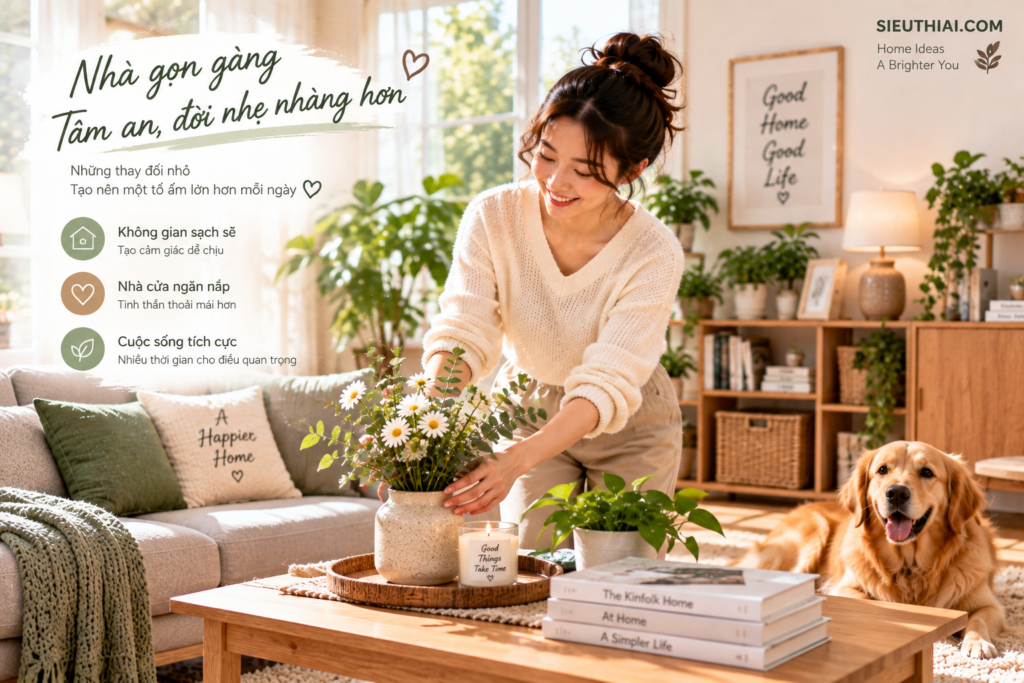 10 mẹo giúp nhà gọn gàng và dễ sống hơn nhà gọn gàng tạo không gian sống thoải mái